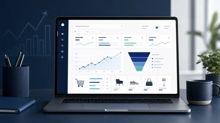 Dashboard mit Shop-Kennzahlen als Symbol für Google Ads für Onlineshops