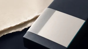 Abstraktes Beitragsbild mit Produktverpackung und transparenter Prüfschicht als Symbol für geprüfte KI-Inhalte im Onlineshop